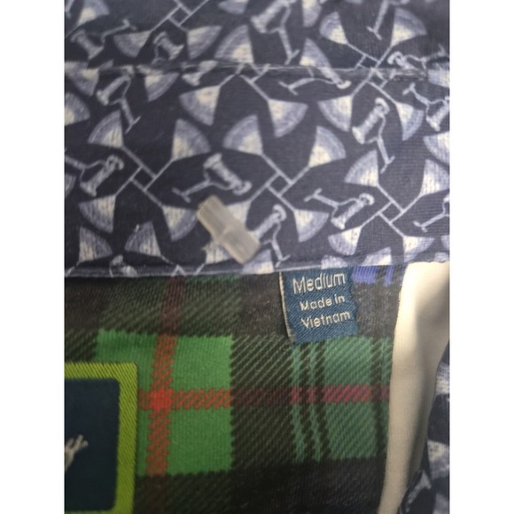 William Murray Polo Shirt Mens Medium Blue Casual Golf Party AOP Lightweight - Picture 4 of 7